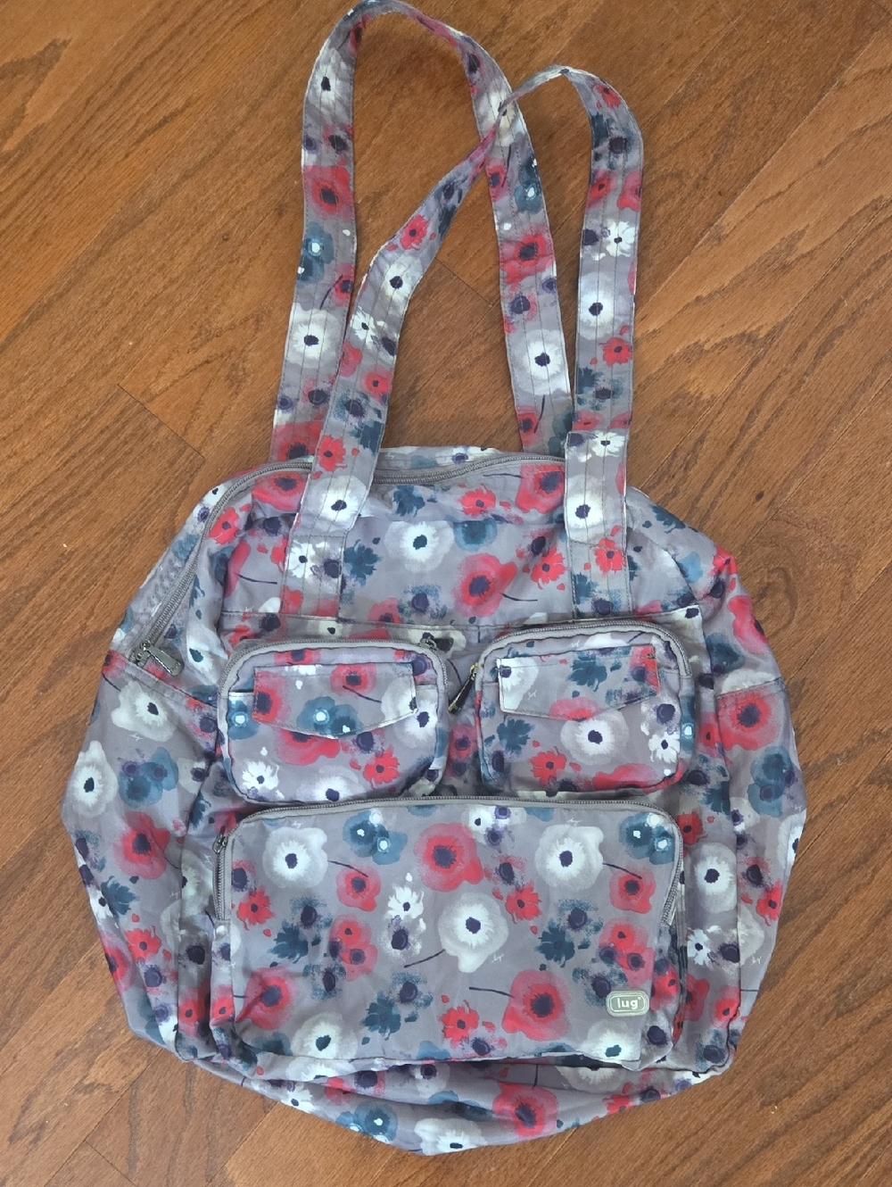 lug Gray Floral Large Tote